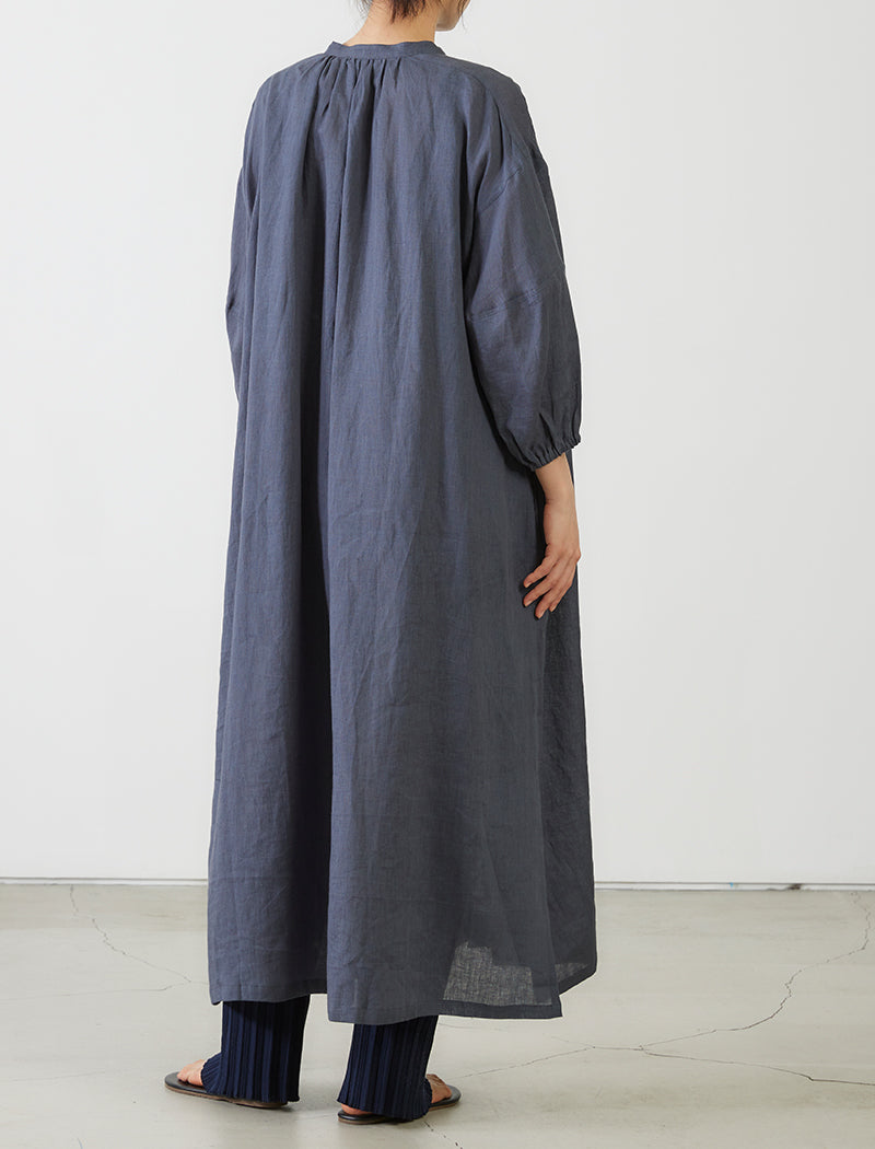 BUTTON-FRONT LINEN DRESS
