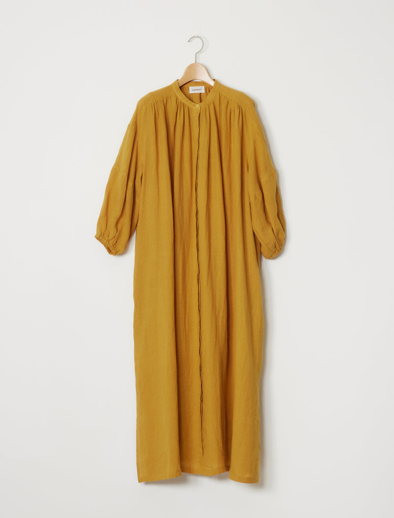 BUTTON-FRONT LINEN DRESS