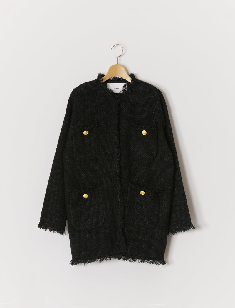 KNIT TWEED 4POCKETS JACKET