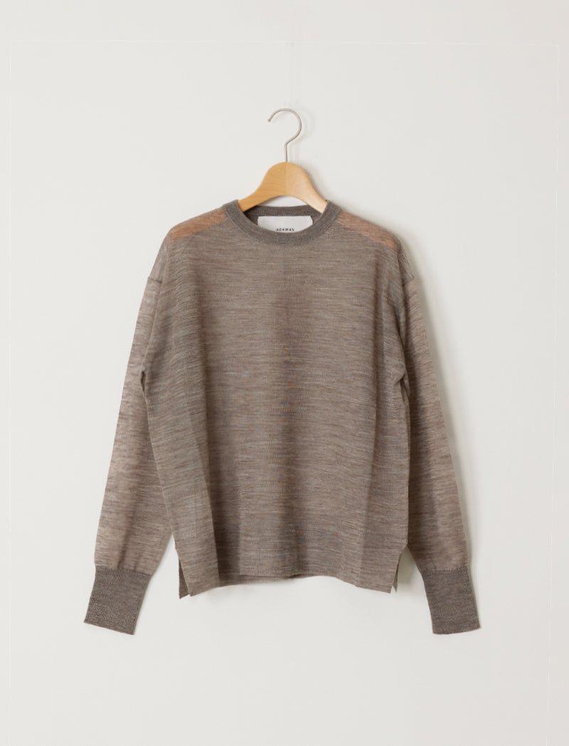 SEMI-SHEER CREW-NECK TOP