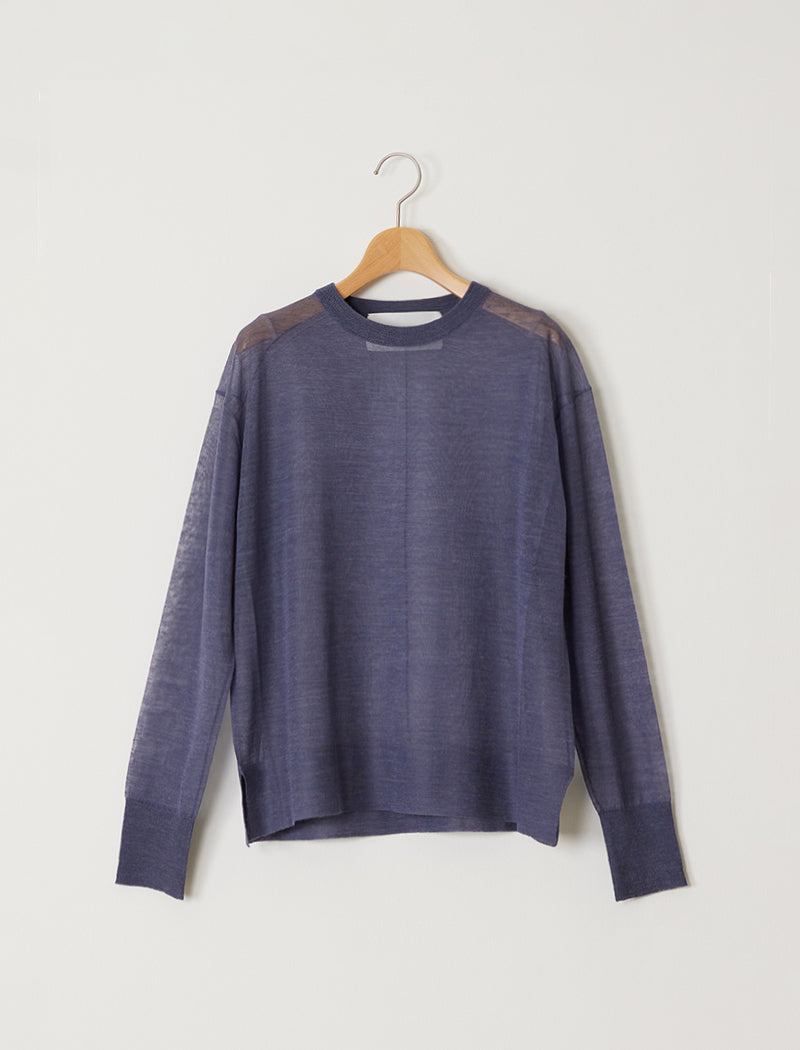 SEMI-SHEER CREW-NECK TOP