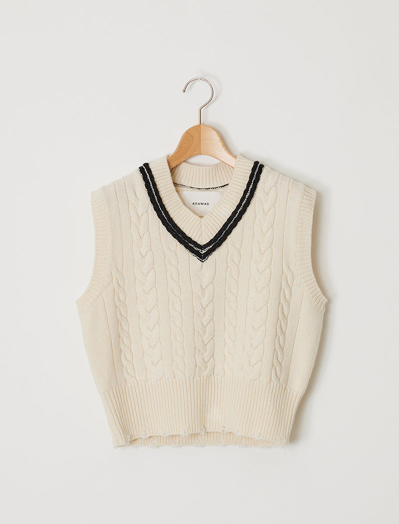 CABLE-KNIT VEST