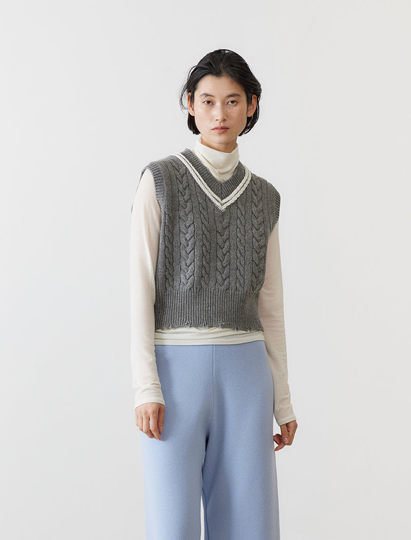 CABLE-KNIT VEST