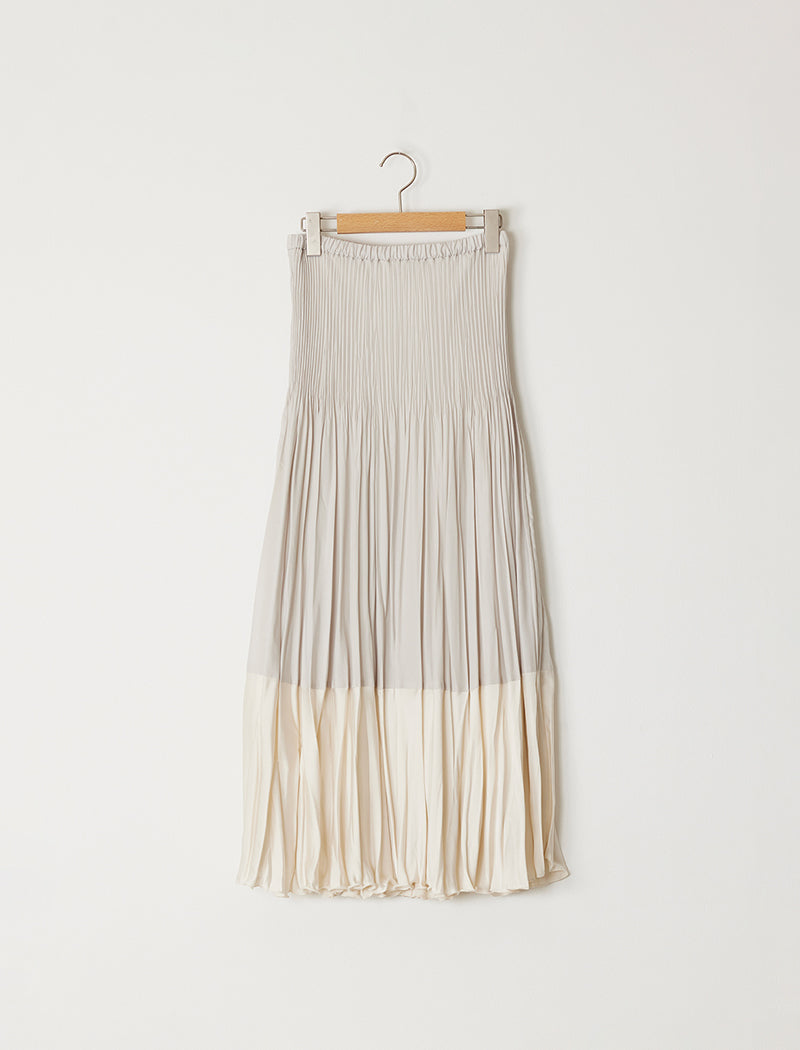 TWO-TONE PLEATED SKIRT