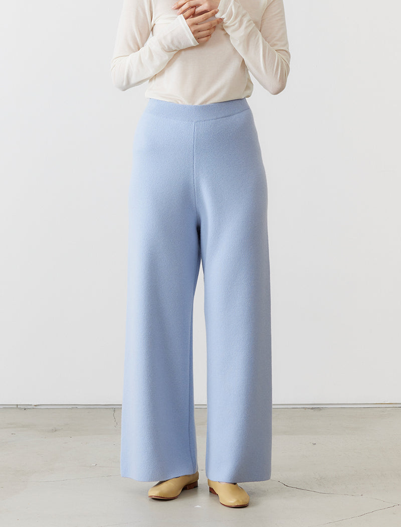 CASHMERE-BLEND WIDE-LEG PANTS