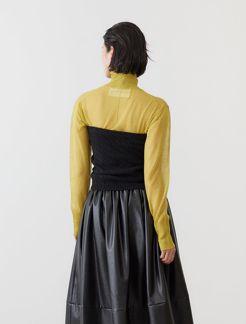 CASHMERE CABLE-KNIT BUSTIER