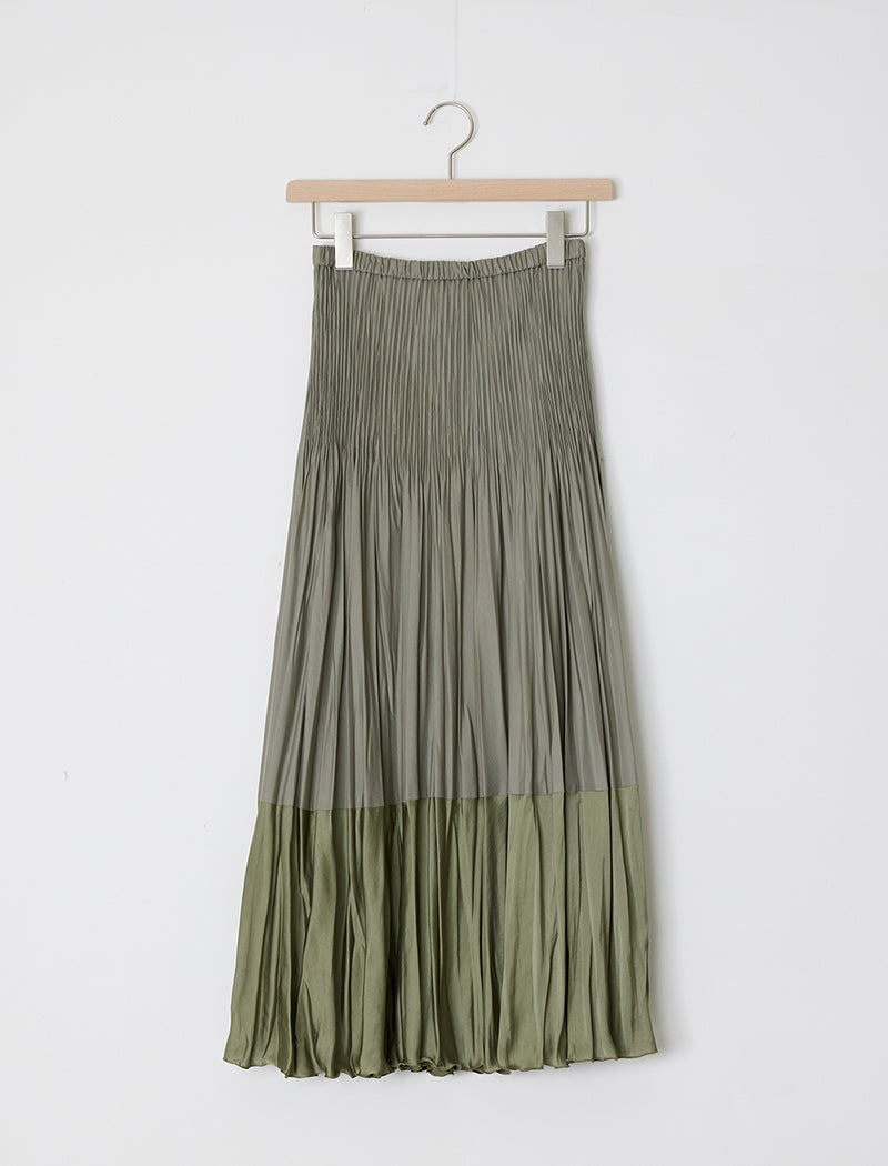 TWO-TONE PLEATED SKIRT