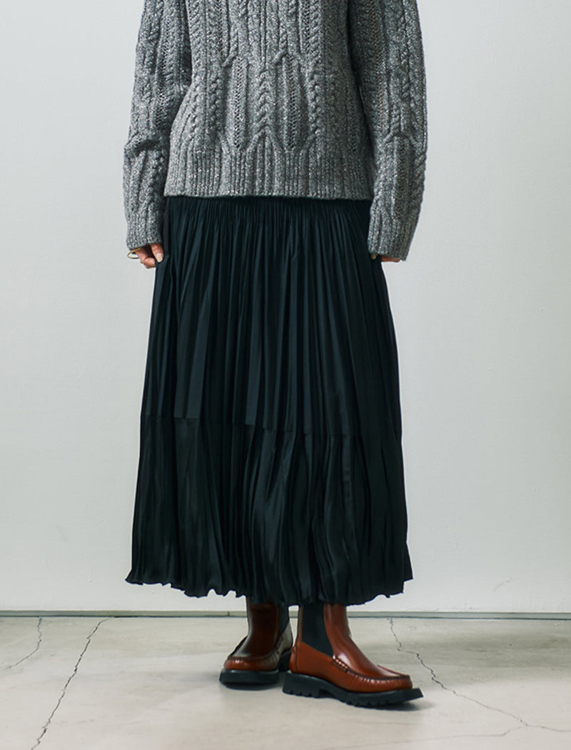 TWO-TONE PLEATED SKIRT