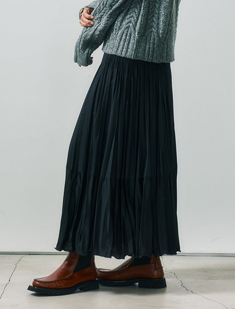 TWO-TONE PLEATED SKIRT