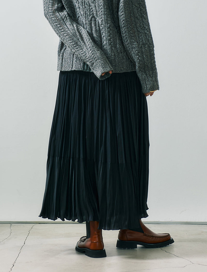 TWO-TONE PLEATED SKIRT