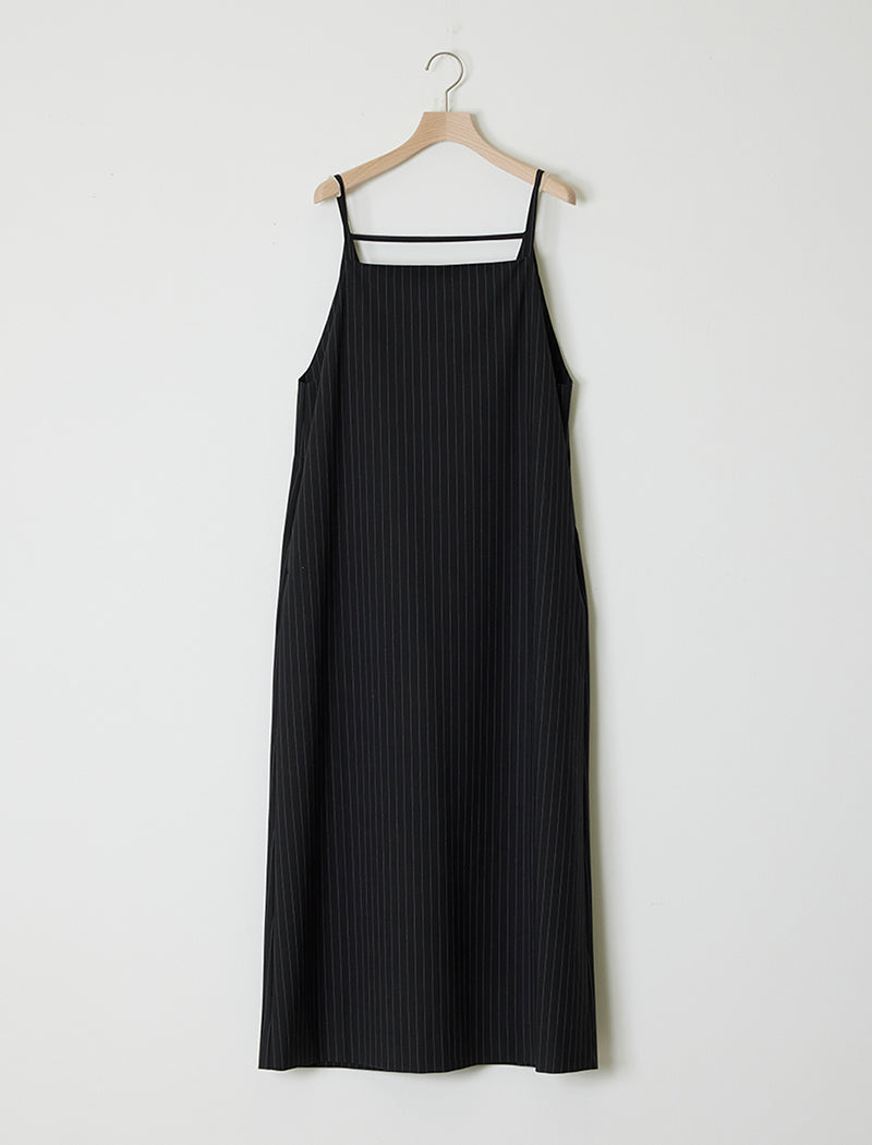 PINSTRIPED WOVEN LAYERED DRESS