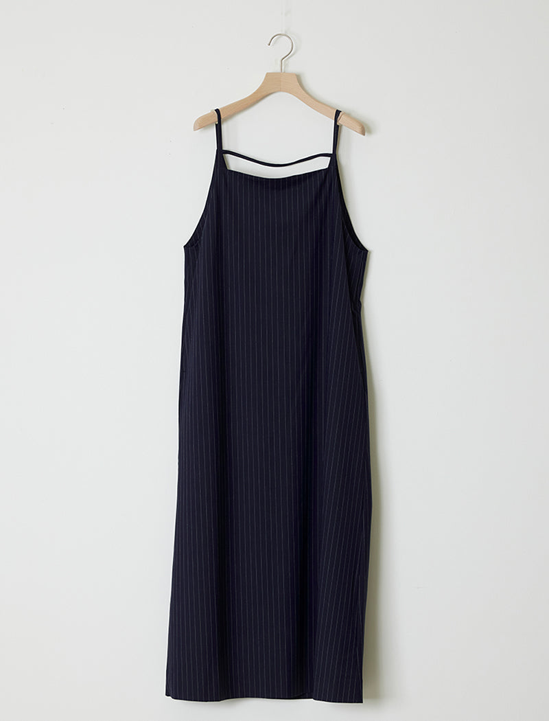 PINSTRIPED WOVEN LAYERED DRESS