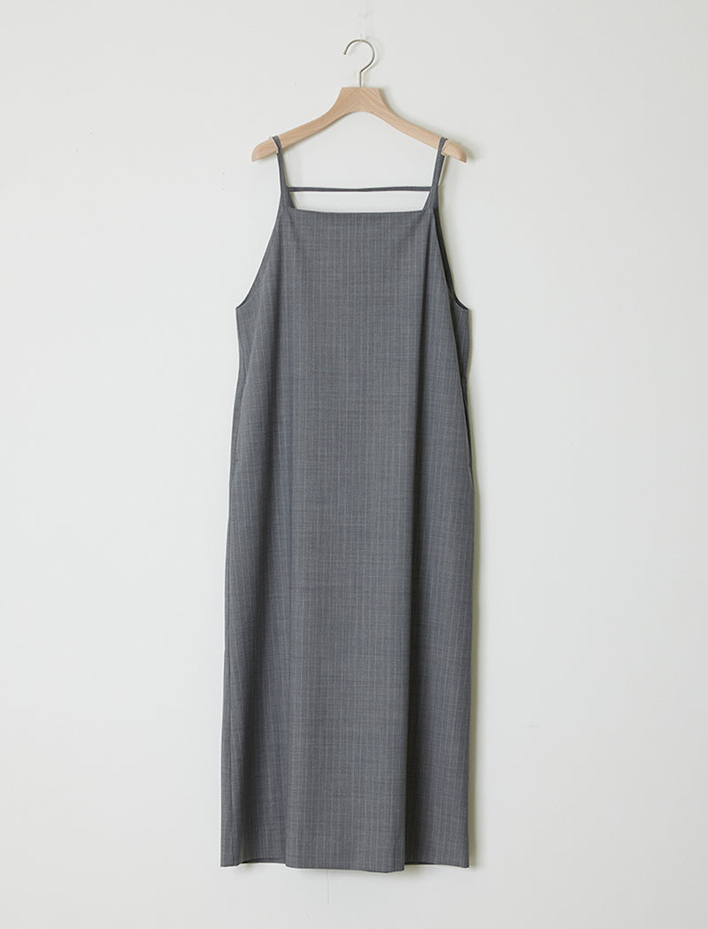 PINSTRIPED WOVEN LAYERED DRESS