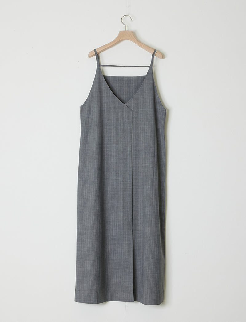 PINSTRIPED WOVEN LAYERED DRESS