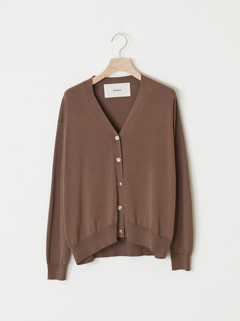 COTTON-SILK V-NECK CARDIGAN