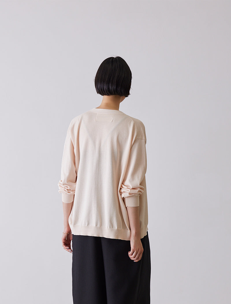 COTTON-SILK V-NECK CARDIGAN