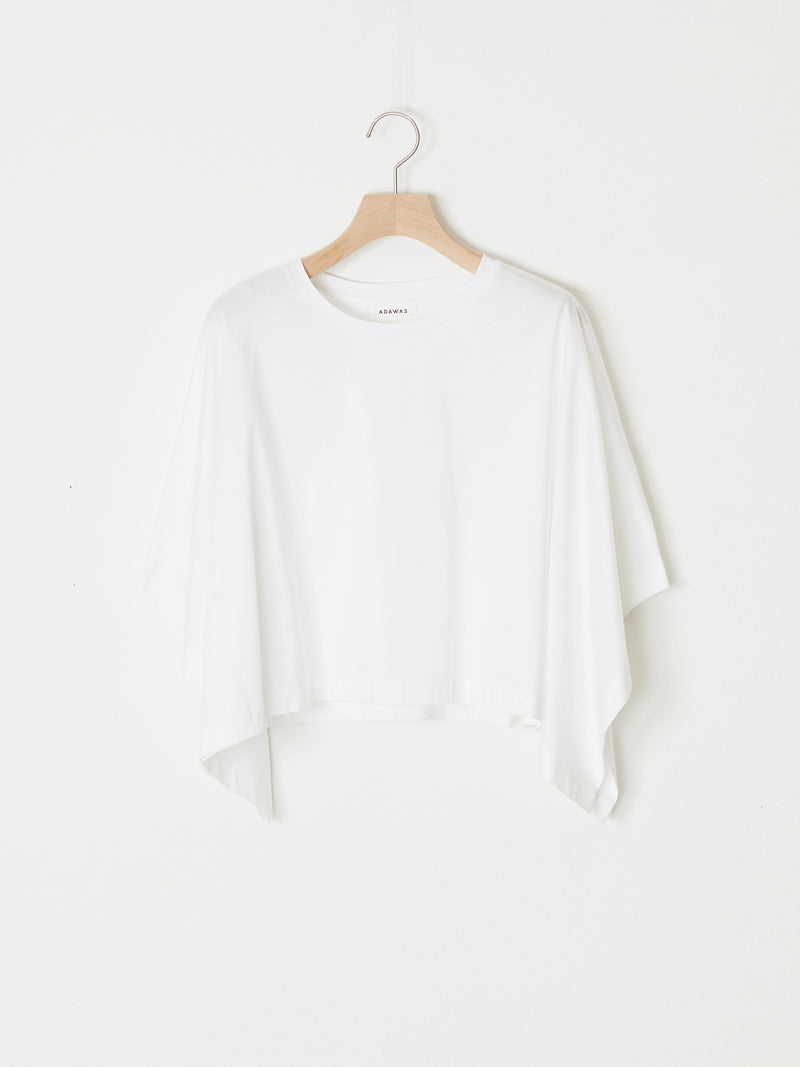 紧凑型棉质平纹针织斗篷T恤