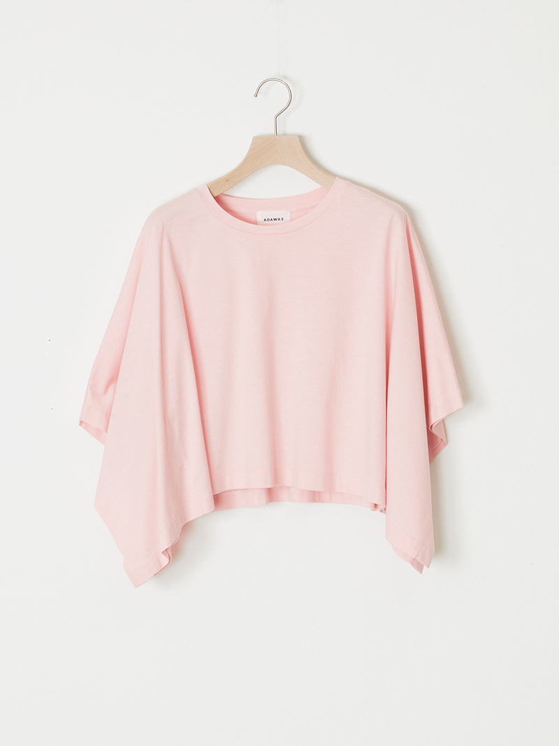 紧凑型棉质平纹针织斗篷T恤