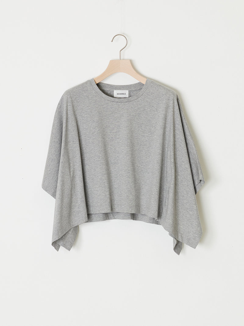 紧凑型棉质平纹针织斗篷T恤