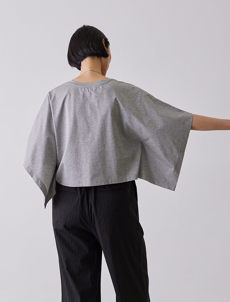COMPACT COTTON JERSEY PONCHO TEE