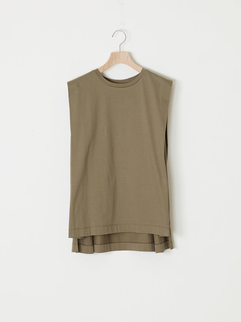 COMPACT COTTON JERSEY SLEEVELESS TOP