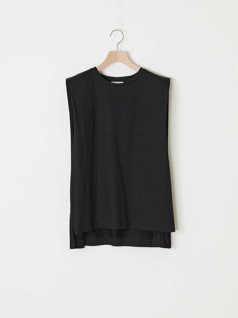 COMPACT COTTON JERSEY SLEEVELESS TOP