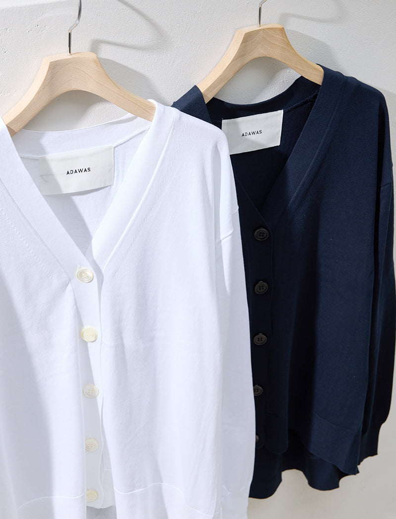 SUVIN COTTON V-NECK CARDIGAN
