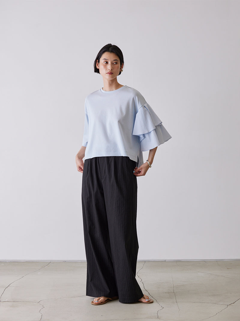 PIN-STRIPE LAYERED TROUSERS
