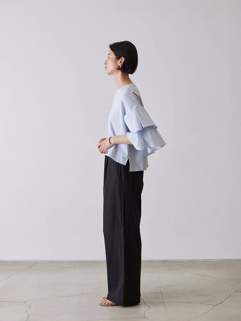 PIN-STRIPE LAYERED TROUSERS
