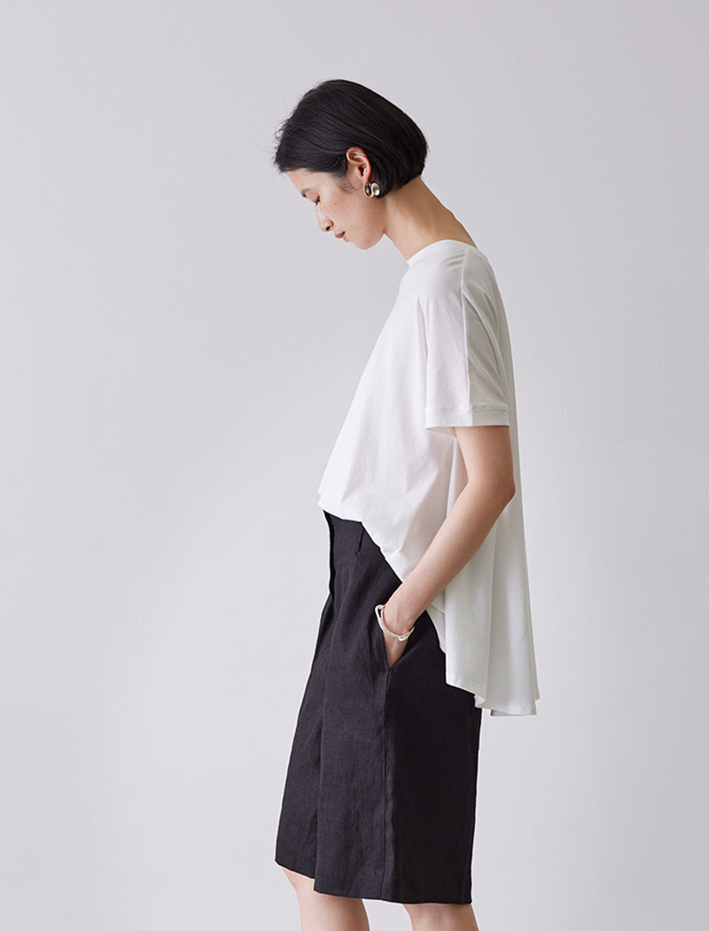 HIGH-TWIST COTTON JERSEY FLARED TEE