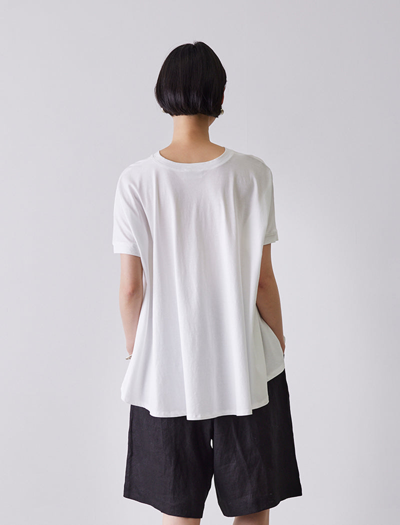 HIGH-TWIST COTTON JERSEY FLARED TEE