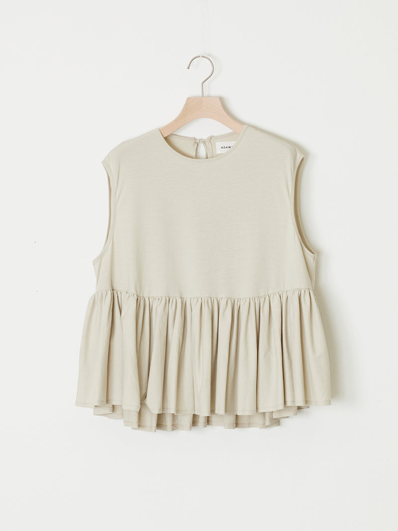 HIGH-TWIST COTTON JERSEY GATHERED TEE
