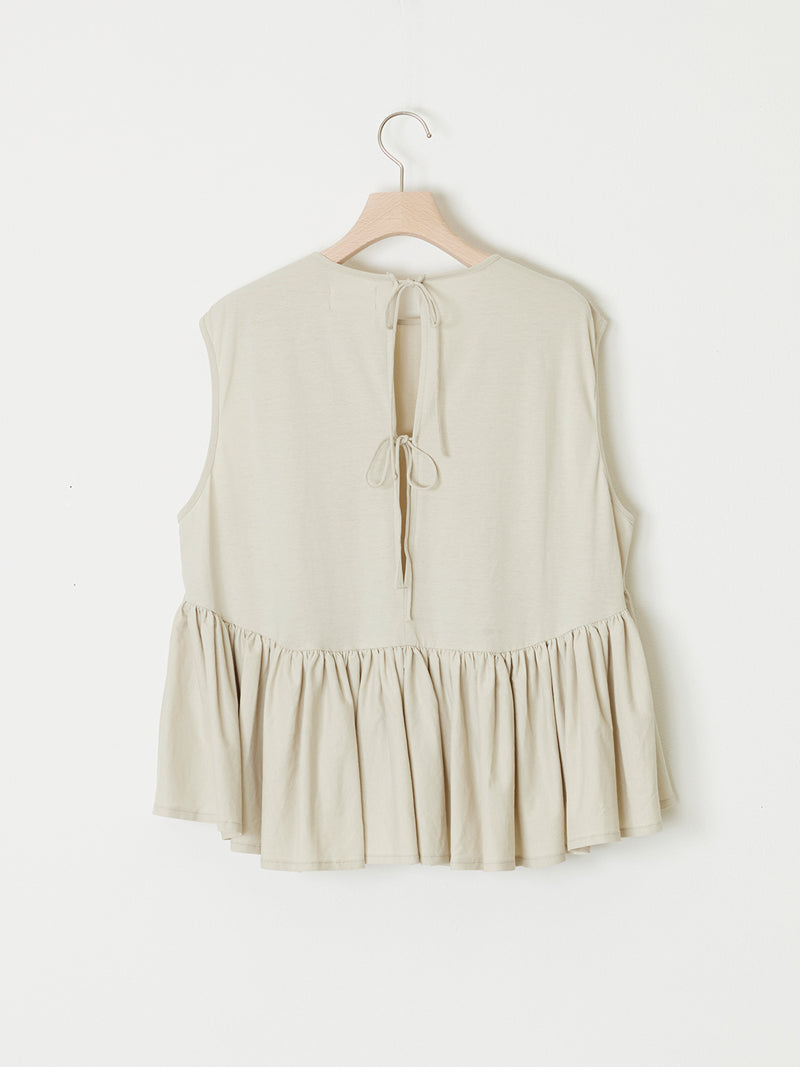 HIGH-TWIST COTTON JERSEY GATHERED TEE