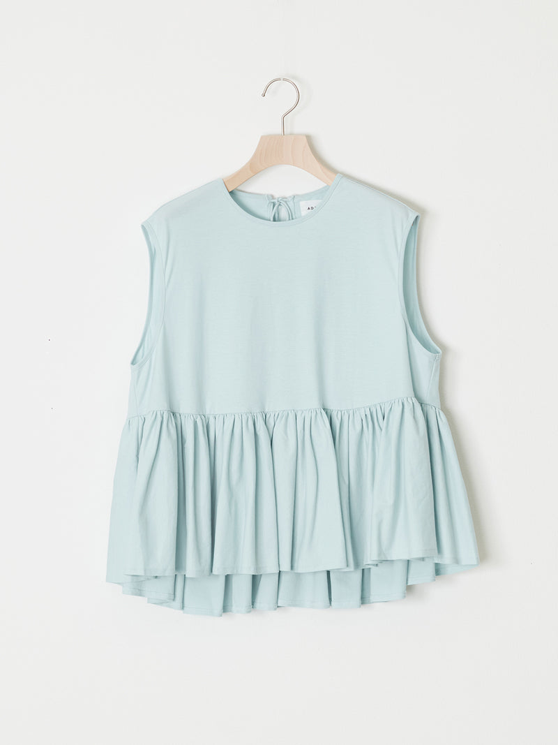 HIGH-TWIST COTTON JERSEY GATHERED TEE