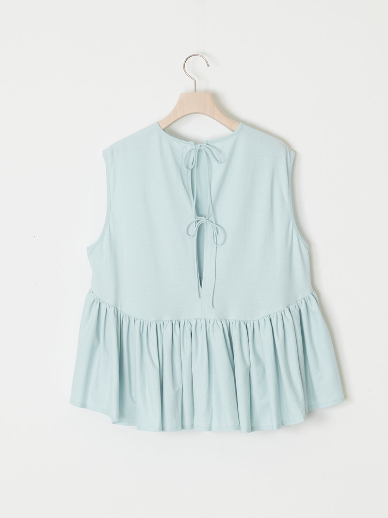 HIGH-TWIST COTTON JERSEY GATHERED TEE