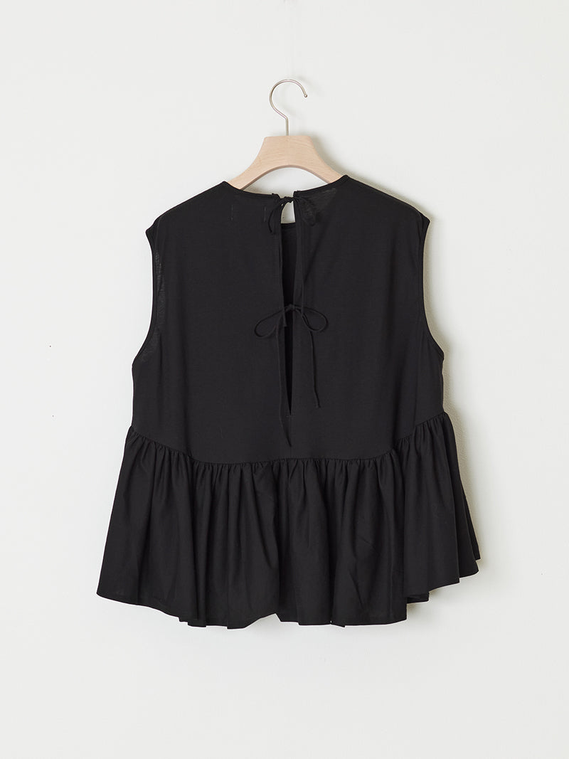 HIGH-TWIST COTTON JERSEY GATHERED TEE