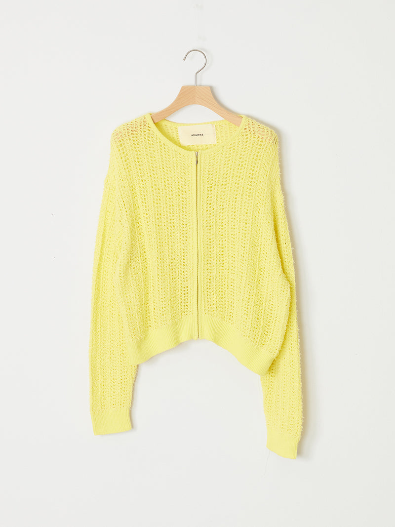 OPEN-KNIT ZIPPED JACKET