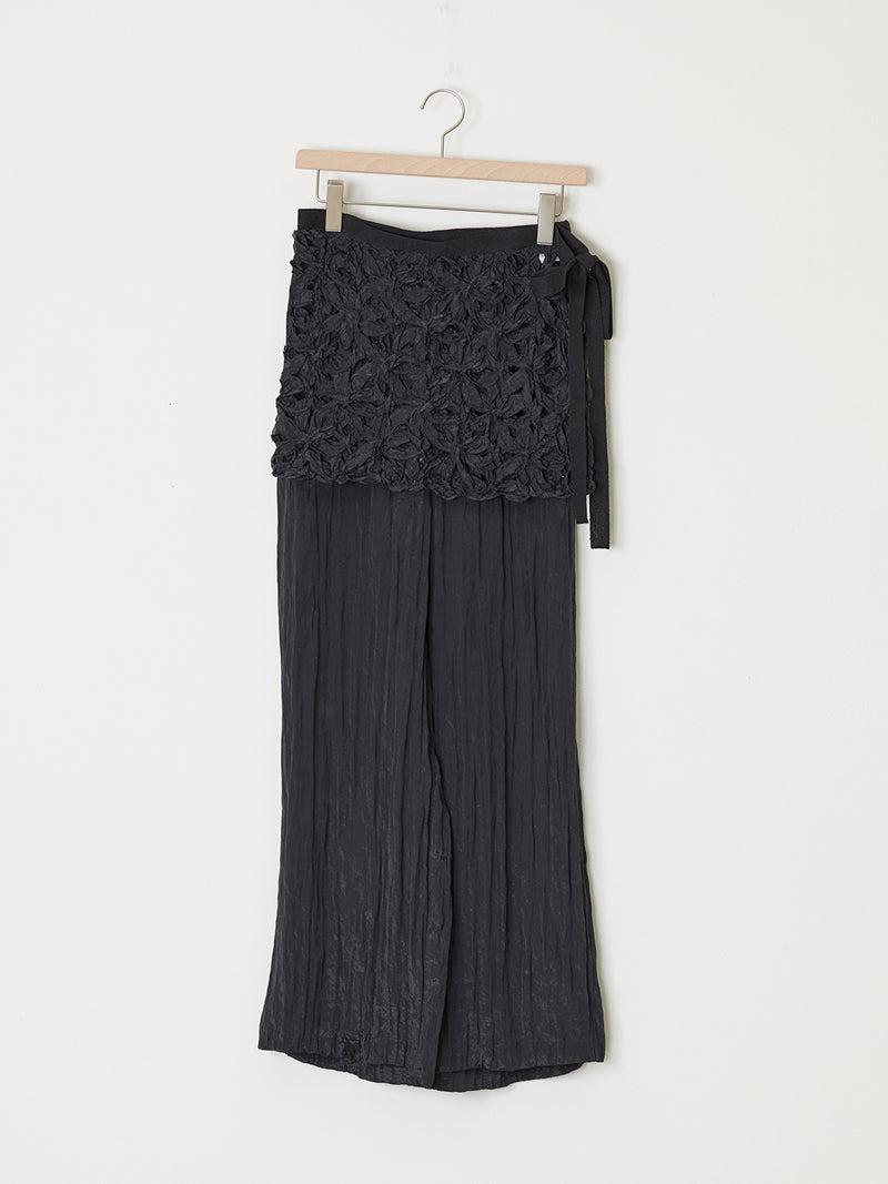 TAPE EMBROIDERY TWO-PIECE TROUSER SET