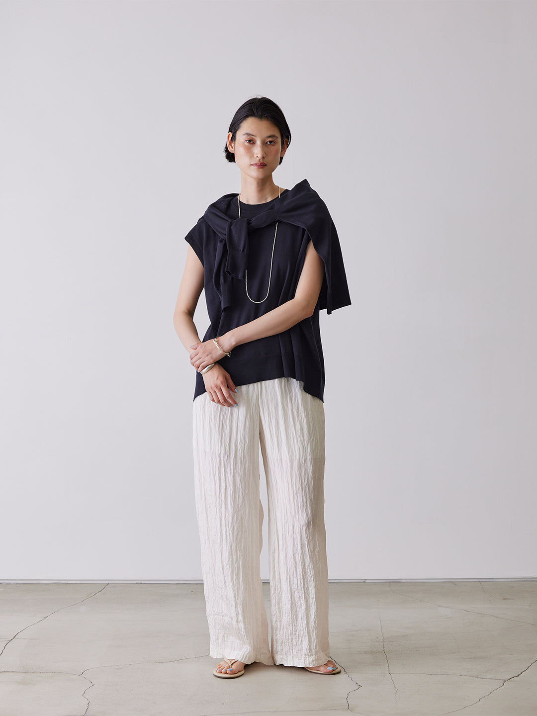 TAPE EMBROIDERY TWO-PIECE TROUSER SET