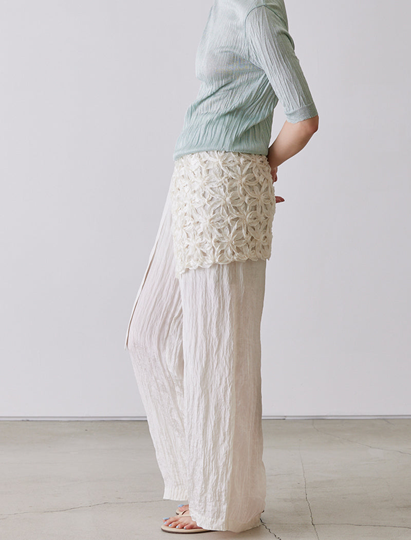 TAPE EMBROIDERY TWO-PIECE TROUSER SET