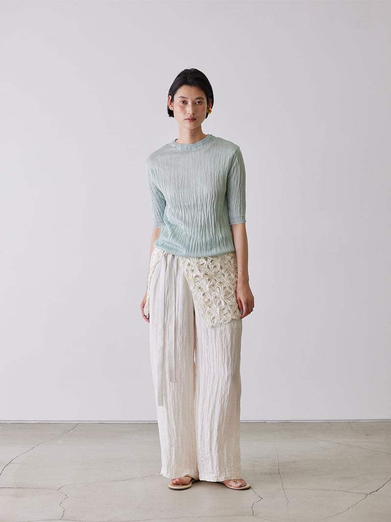 TAPE EMBROIDERY TWO-PIECE TROUSER SET