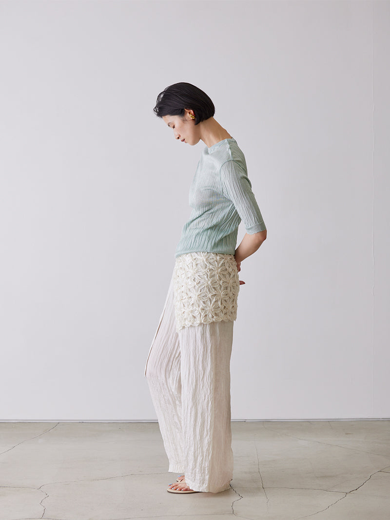 TAPE EMBROIDERY TWO-PIECE TROUSER SET