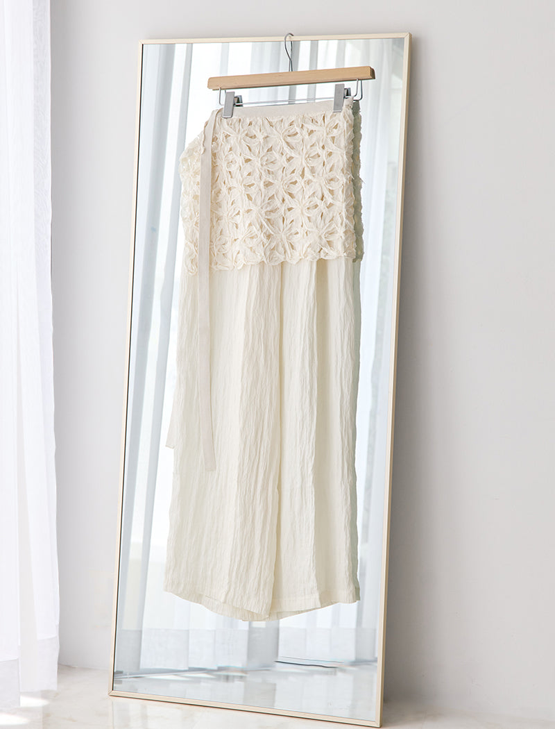 TAPE EMBROIDERY TWO-PIECE TROUSER SET