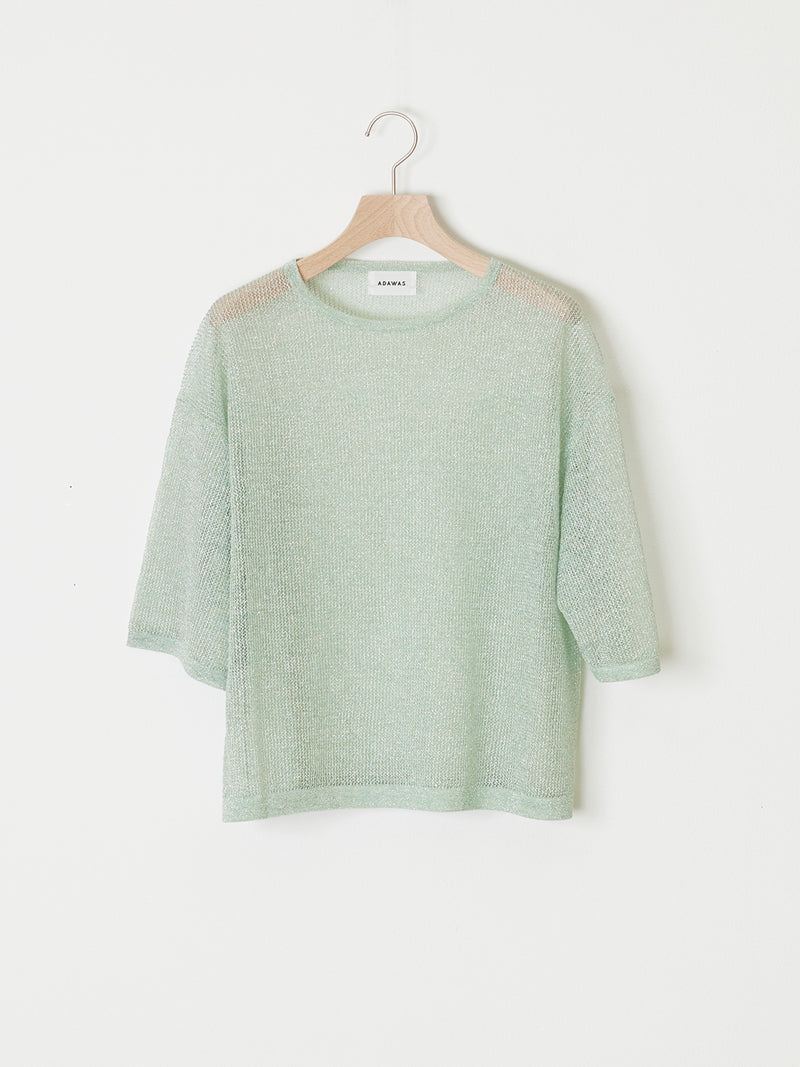 OPEN-KNIT SEMI-SHEER TEE