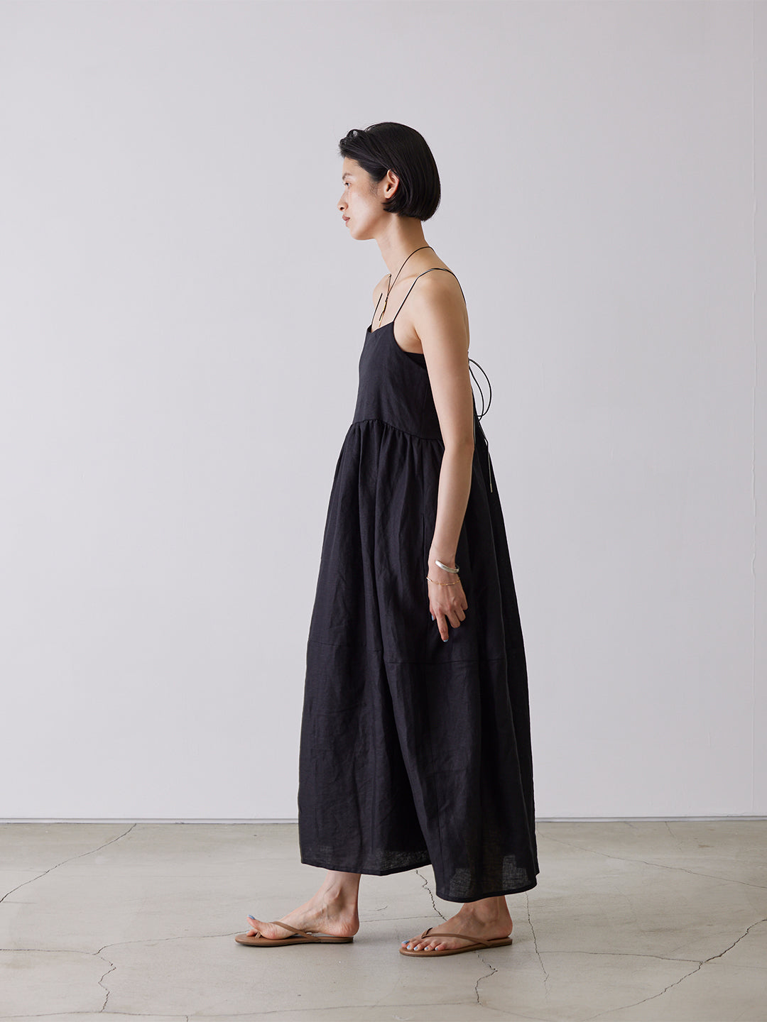 LINEN BALLOON DRESS