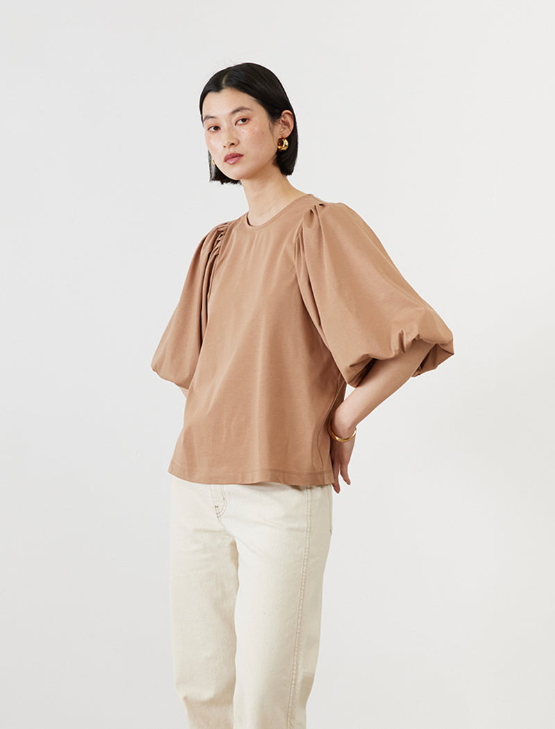 PLATING JERSEY BALLOON-SLEEVETEE