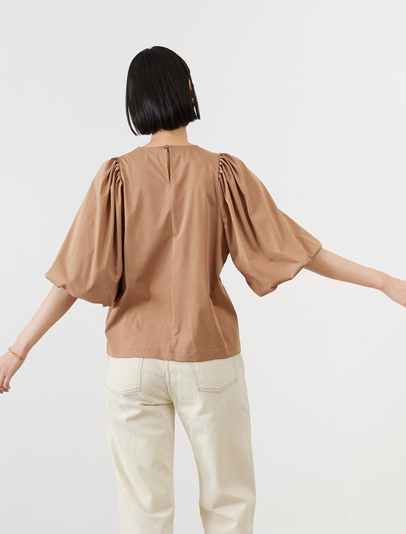 PLATING JERSEY BALLOON-SLEEVETEE