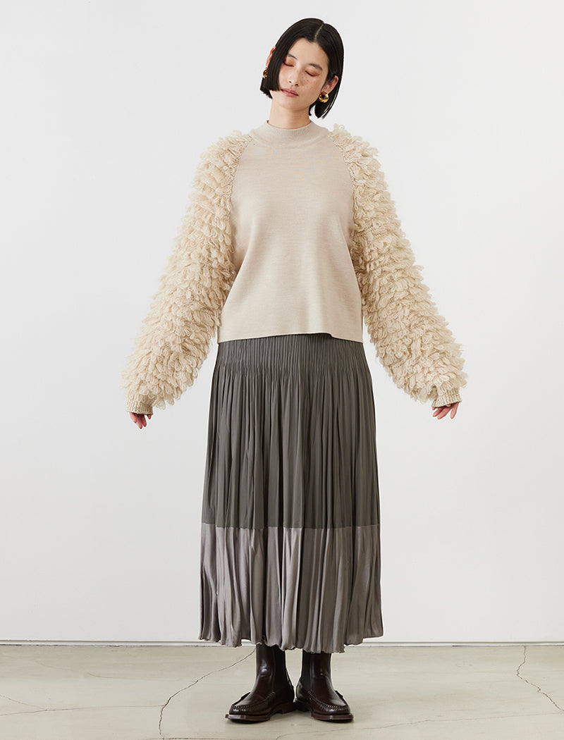TWO-TONE PLEATED SKIRT