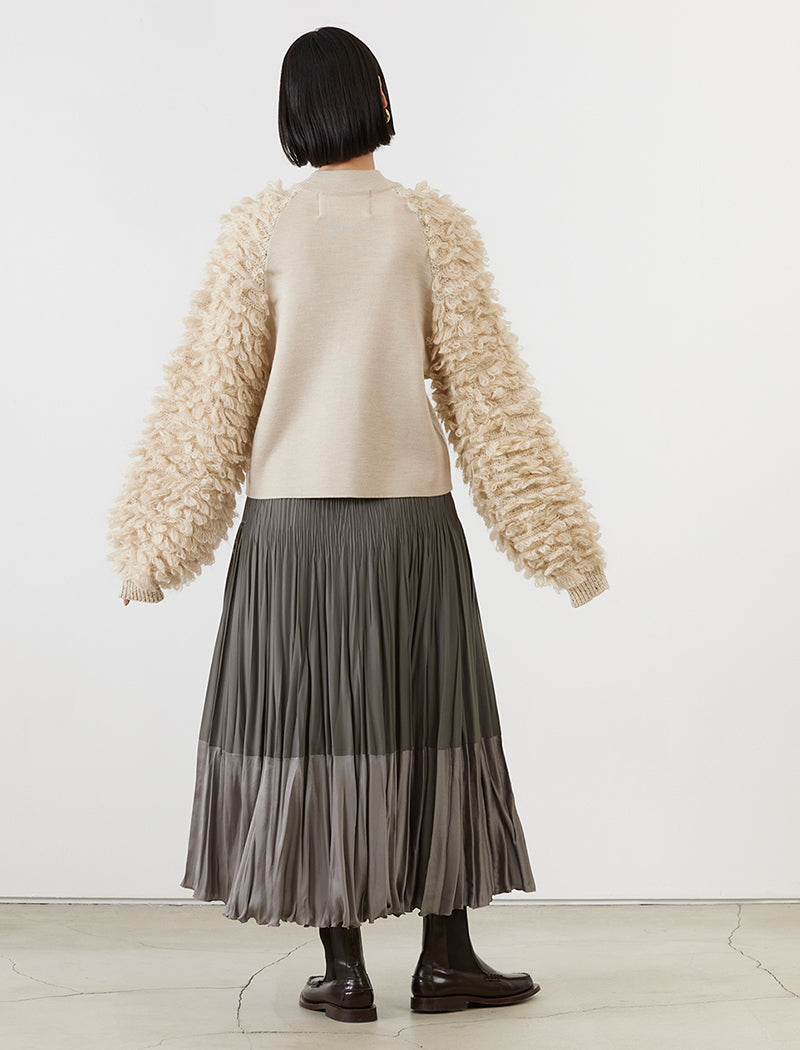 TWO-TONE PLEATED SKIRT