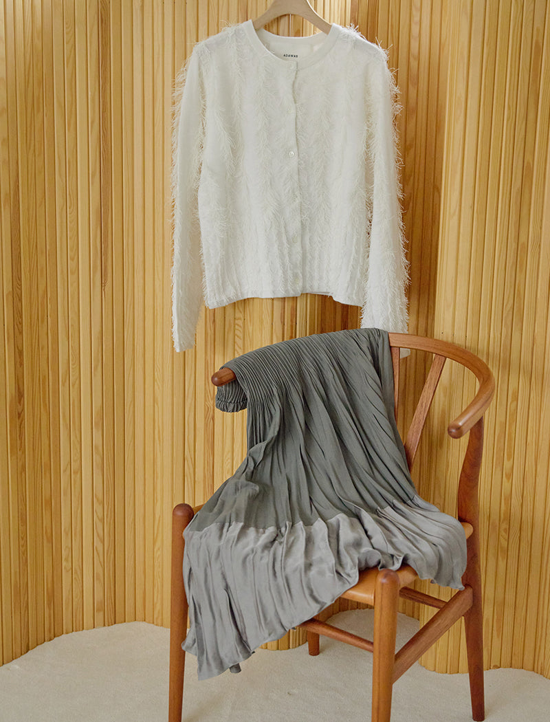 TWO-TONE PLEATED SKIRT